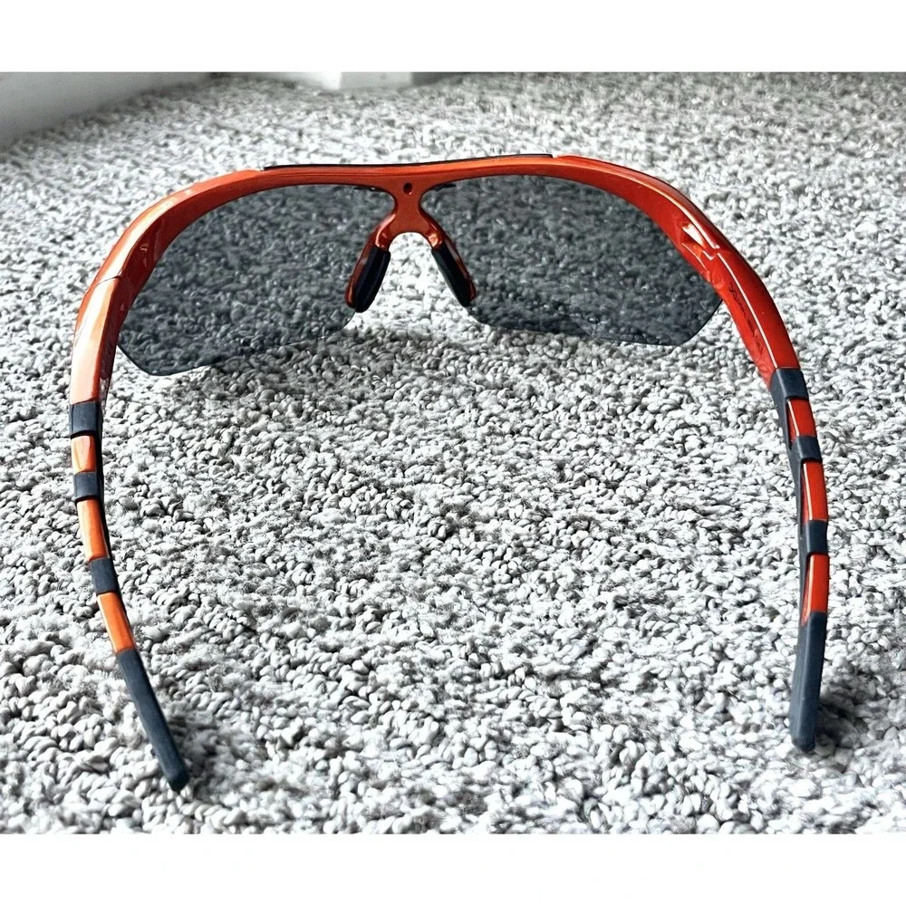 Orange Black Sport Shield Wrap Sunglasses Cycling Running Golf Fishing UV Style